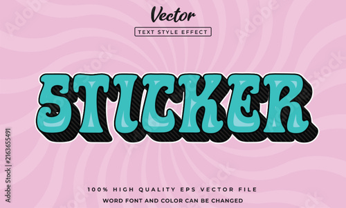 Sticker text effect editable