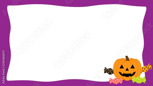 ジャックオーランタンとキャンディがワンポイントのハロウィン背景イラスト