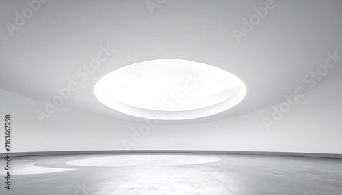 Oval shape White cement structure Building roof skylight Architecture details Abstract background