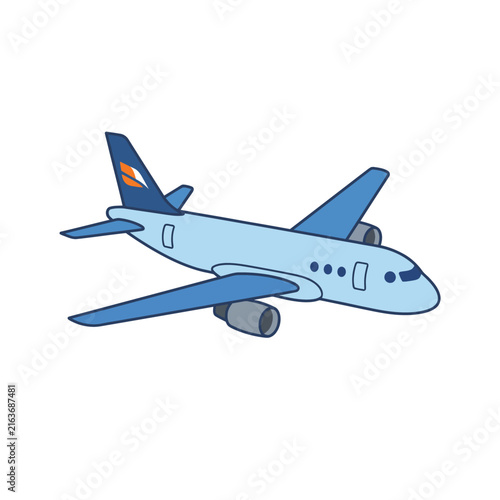 Airplane Flat Vector Icon Isolated on White
