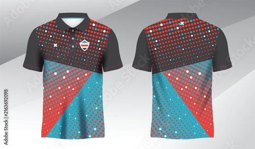 full colorful background polo sport shirt sublimation jersey template