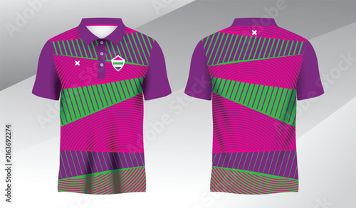 full colorful background polo sport shirt sublimation jersey template