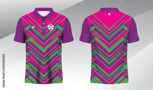 full colorful background polo sport shirt sublimation jersey template
