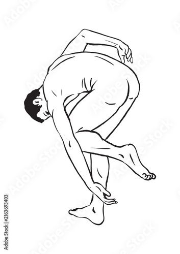 The man is dancing,
Black Silhouette Vector Illustration,
Cartoon Sport and Wellness Drawing with Clean Outline Style