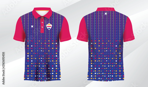 full colorful background polo sport shirt sublimation jersey template