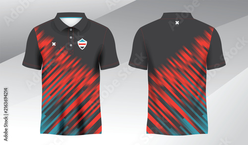 full colorful background polo sport shirt sublimation jersey template