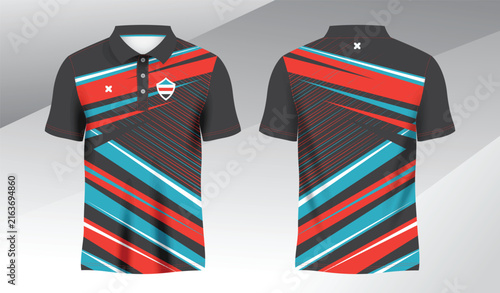 full colorful background polo sport shirt sublimation jersey template
