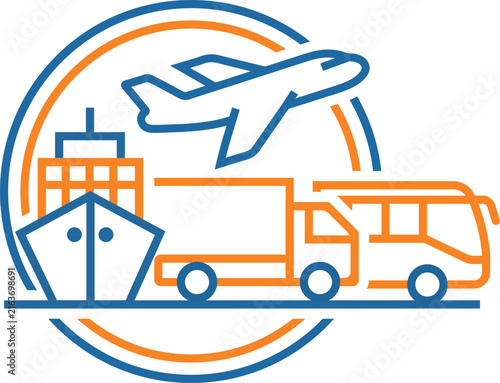 Modern Transportation and Logistics Delivery Service Logo