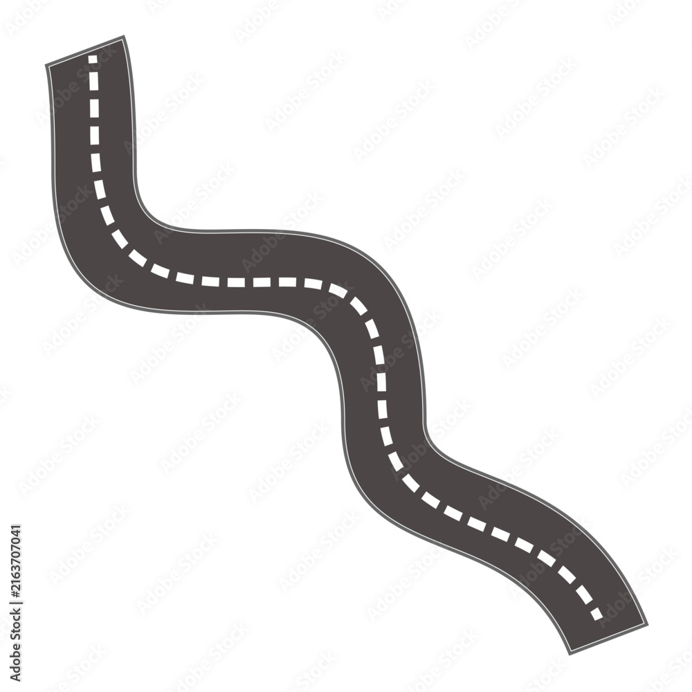 Naklejka premium Illustration of a winding asphalt road