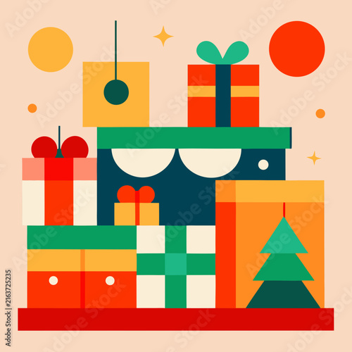 Christmas Gift Workshop Vector Illustration