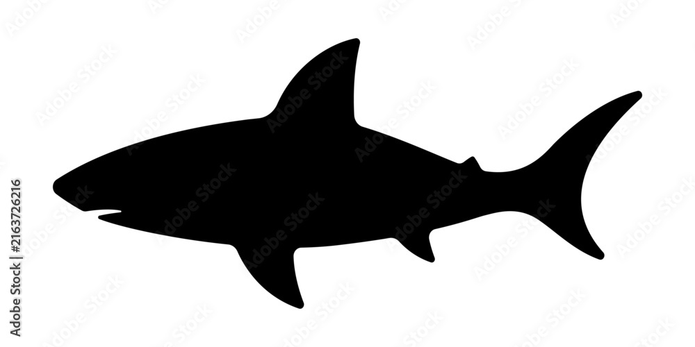 Fototapeta premium Vector Shark Icon on White Background