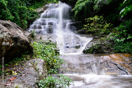 Konstfotografi Mon Tha Than Waterfall in the rainy season at Doi Suthep-Pui National Park, Chia
