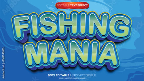 Bild auf Leinwand 3d text effect fishing mania theme