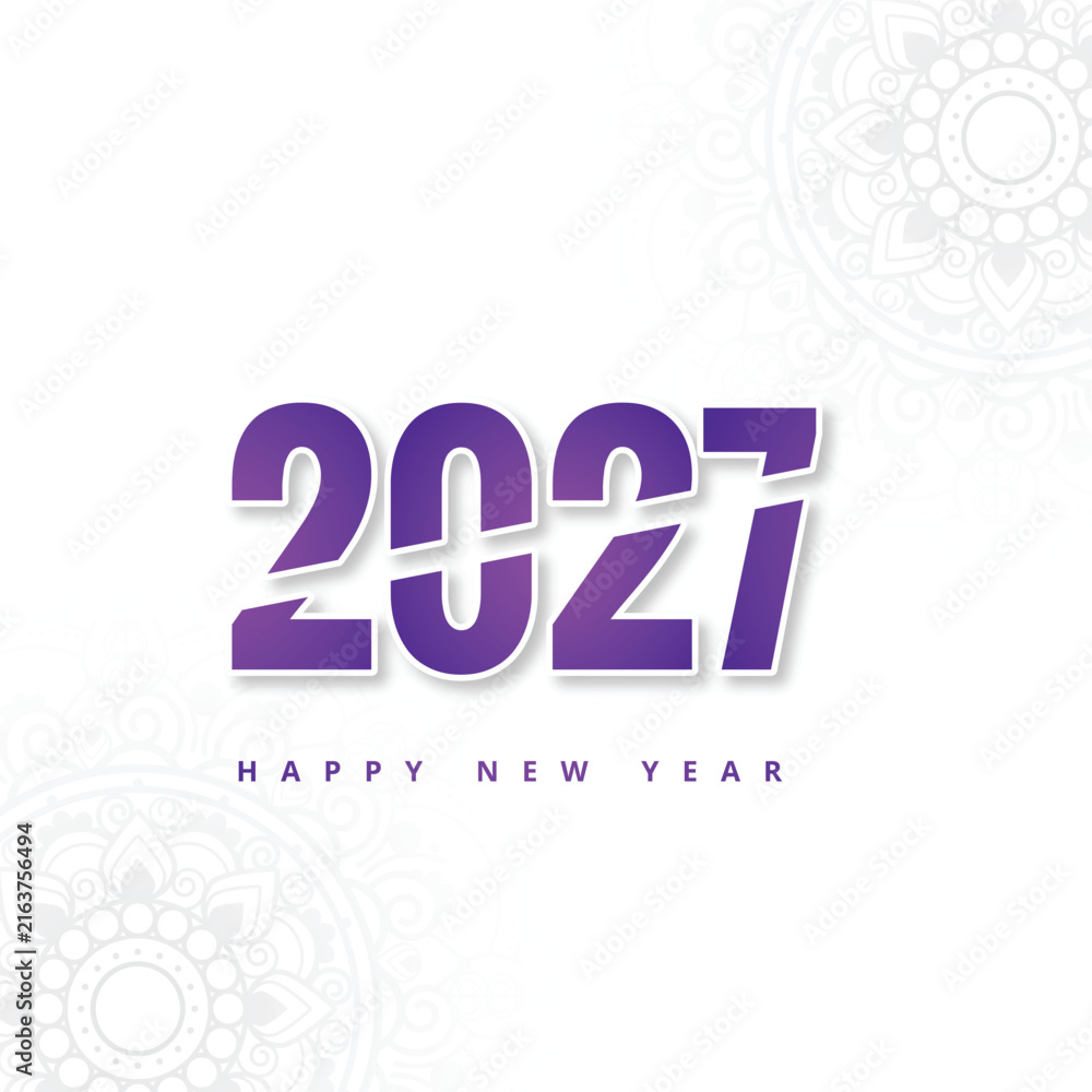 Fototapeta premium 2027 new year greeting card beautiful creative text design