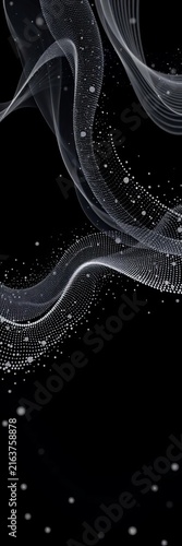 Gray and white abstract background with flowing particles digital future technology concept vector illustration, minimalist, digital