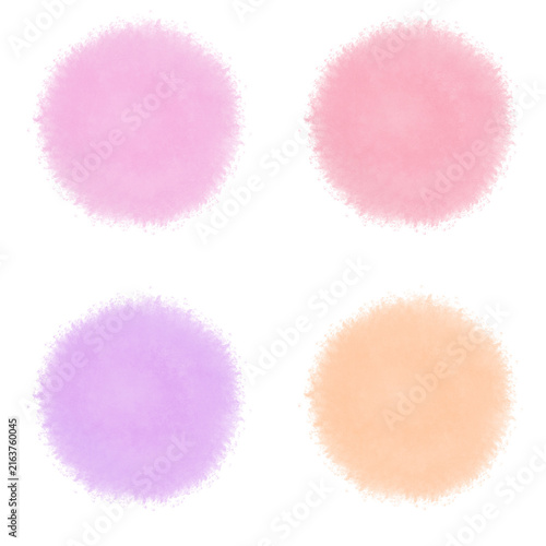 set of pink watercolor circles