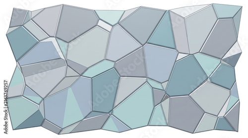Geometric abstract mosaic pattern with blue and grey polygonal shapes for modern background.