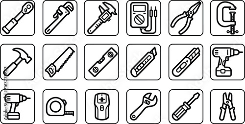 Set of hand tools icons