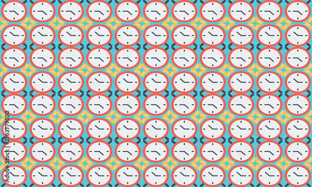 seamless geometric pattern, clock fabric pattern, seamless time fabric pattern, circle fabric pattern, geometric fabric pattern, repeating fabric pattern