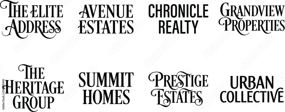 Obraz premium Luxury real estate company logos set