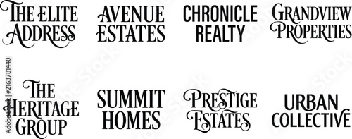 Luxury real estate company logos set