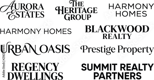 Real estate company logos collection