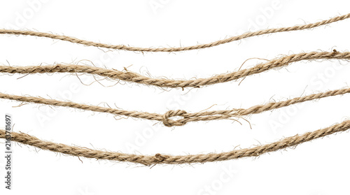 Golden jute twine rope strands with natural texture for rustic craft and eco-friendly packaging design