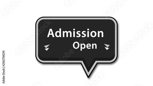 Animated Admission Open Text Speech Bubble Motion Graphic