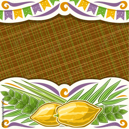 Vector placard for jewish Sukkot