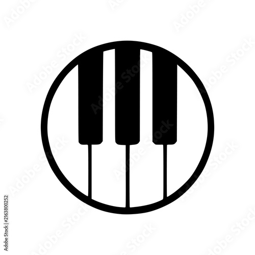Round Piano Key Circle Logo Emblem