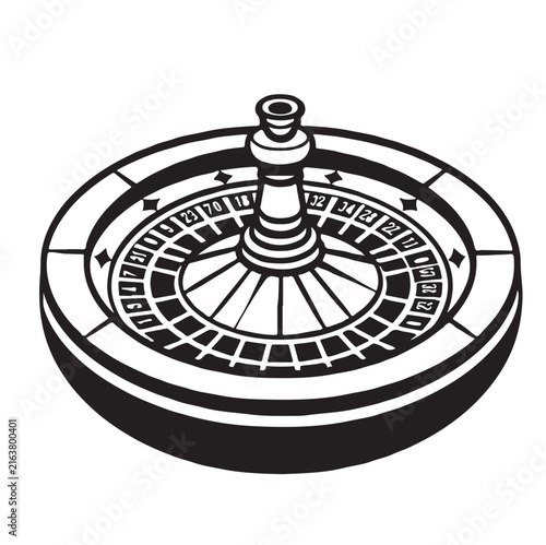 Casino Roulette Wheel Lucky Game Logo Vector Transparent Background