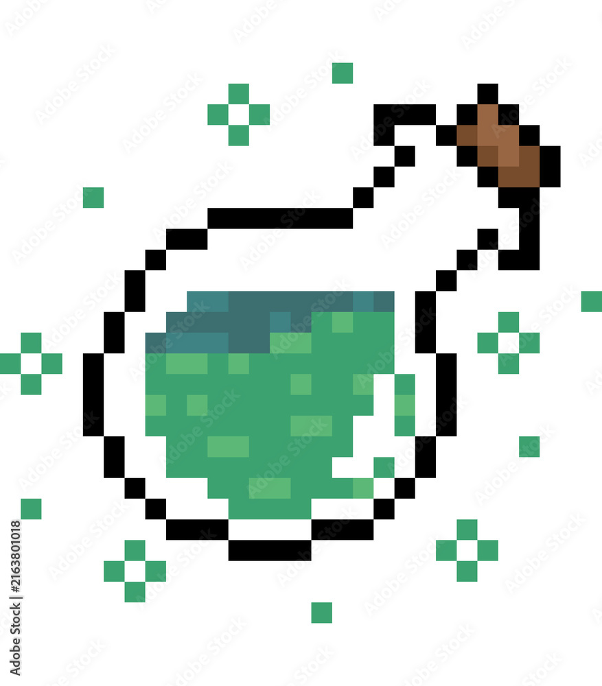 Fototapeta premium pixel art potion bottle 