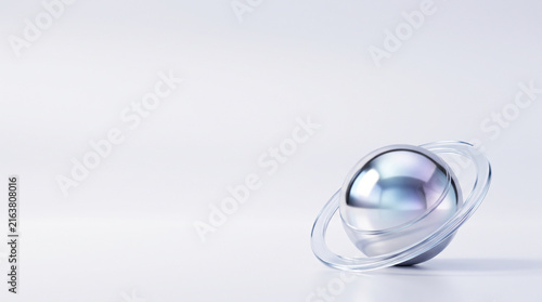 Minimal Y2K Chrome Orb Background with Large Copy Space