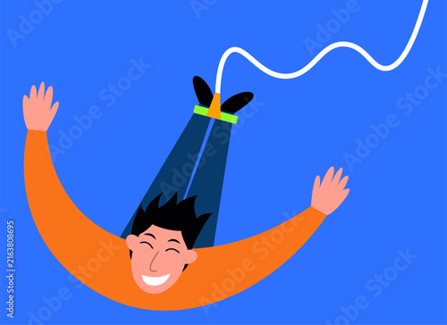 Illustration of Person Bungee Jumping