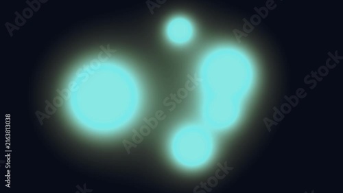 Glowing blue orbs pulsate in dark abstract motion background loop