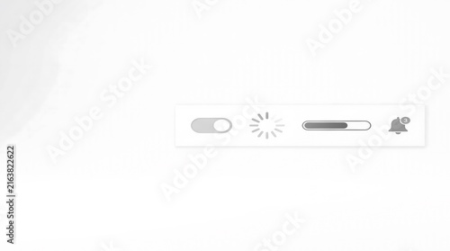 Minimalist User Interface Loading Bar and Toggle Switch Graphic Design