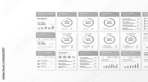 Modern UI dashboard and business analytics data visualization layout templates