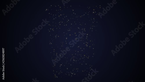 Abstract Motion Graphics Featuring Glowing Particles Forming A Star Shape.
