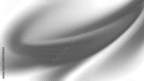 Retro black and white halftone wave pattern graphic texture background as cut out PNG