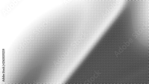 Abstract black and white halftone dotted wave pattern background texture as transparent object