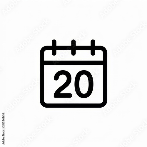 Simple calendar icon showing the twentieth day of the month.