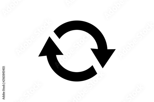Canvastavla Black arrow in circle refresh icon vector, reload symbol, update sign on transparent background
