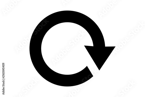Foto Black circular reload arrow icon on transparent background for website refresh command