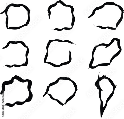 Hand Drawn Organic Shapes illustration black