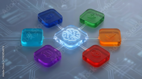 Central AI Core Integrated with Diverse Industry Ecosystems