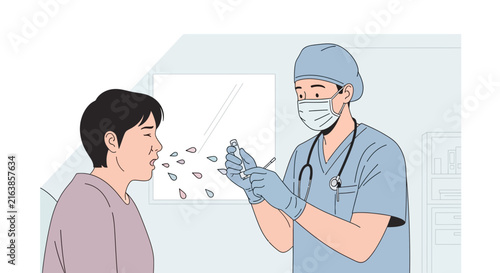 Doctor gives vaccination to patient in clinic, isolated on transparent background