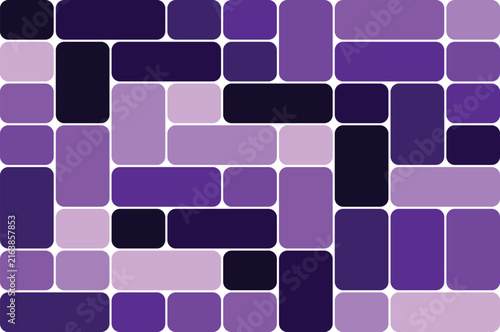 Mosaic of rounded rectangles in various shades of purple