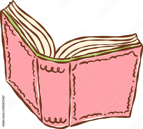 фотографія Vintage Pink Opend Book Hand drawn Illustration