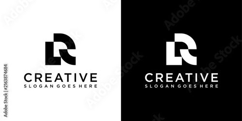 LR or RL initial letter logo design vector template
