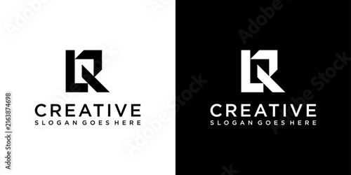LR or RL initial letter logo design vector template
